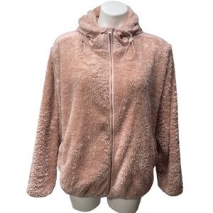 Zyia Pink SHERPA BLOCK ZIPPER JACKET